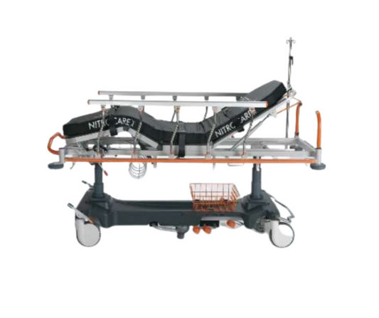 Hydraulic-patient-stretcher-with-a-4-part-stretcher-surface