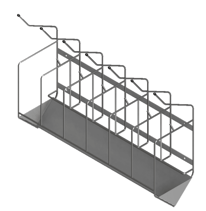 B22310 Wall Mounted Bed Pan & Bottle Rack
