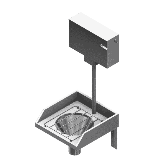 B22360TG-HLC Wall Mounted Slop Hopper Sink With Grid & Top Entry Cistern